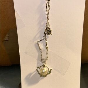 Alice in Wonderland Silver Teapot Pendant Necklace
